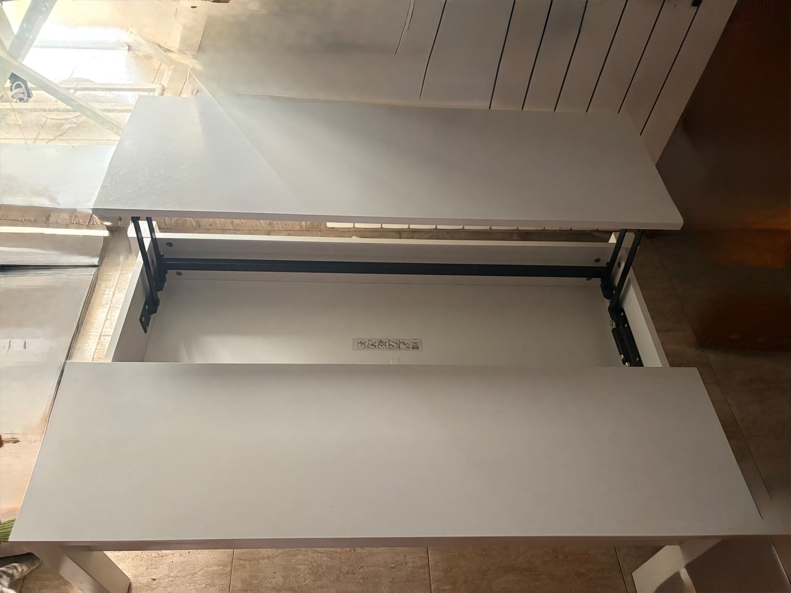 ÖSTAVALL mesa café axustable, branco, 90 cm