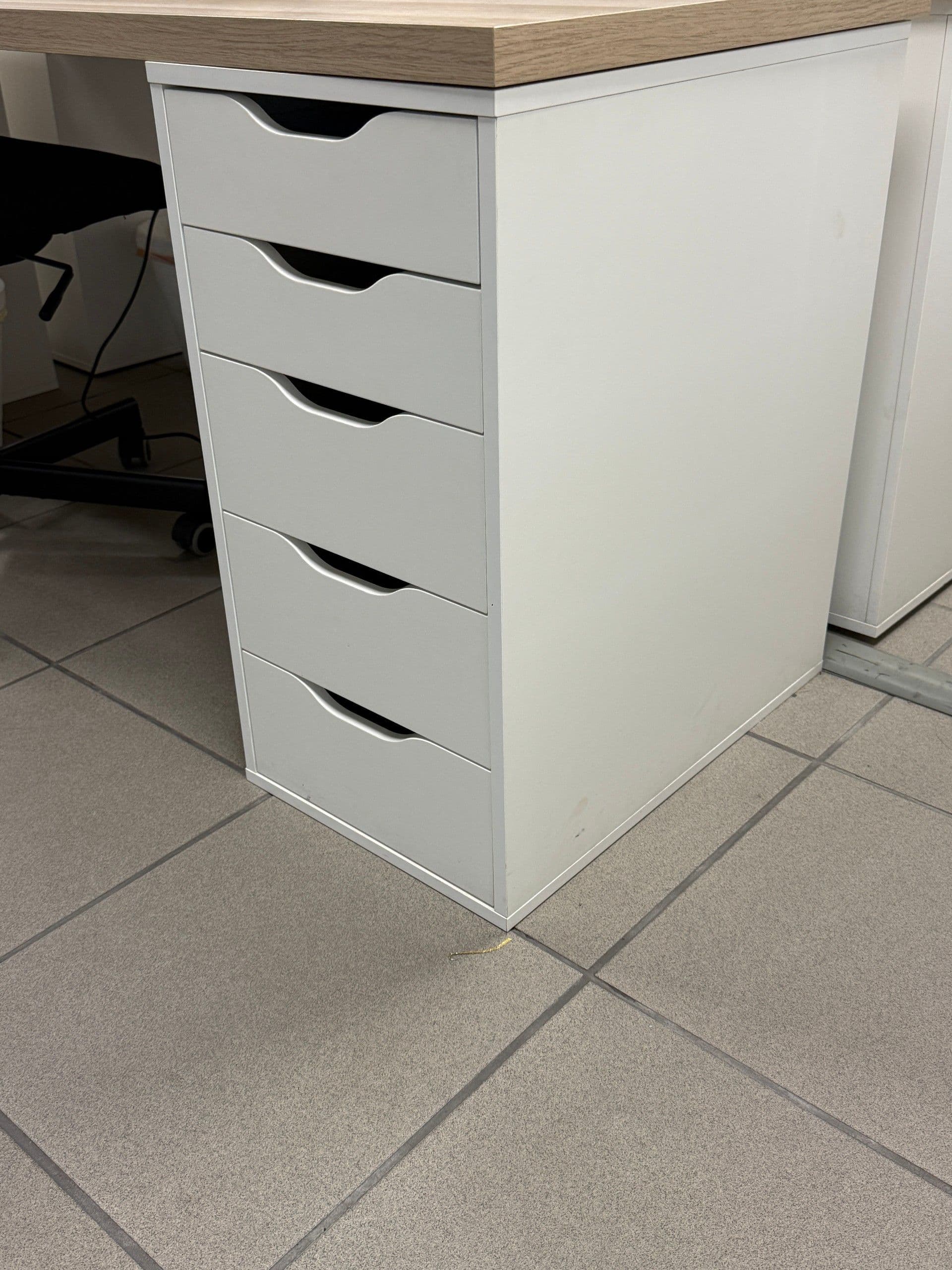 ALEX drawer unit on castors, white/black, 36x76 cm