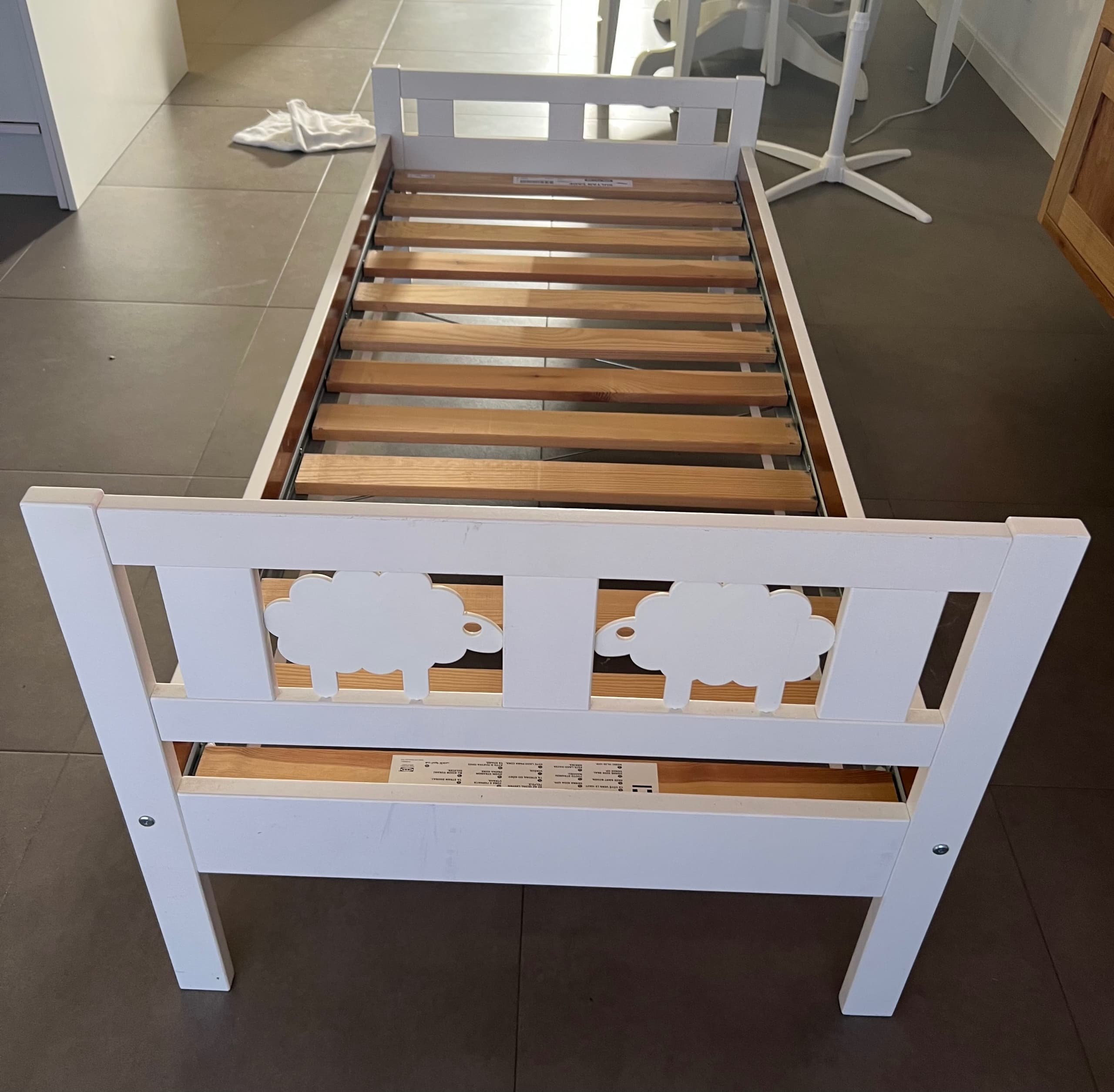 KRITTER estructura llit amb somier làmines, blanc, 70x160 cm