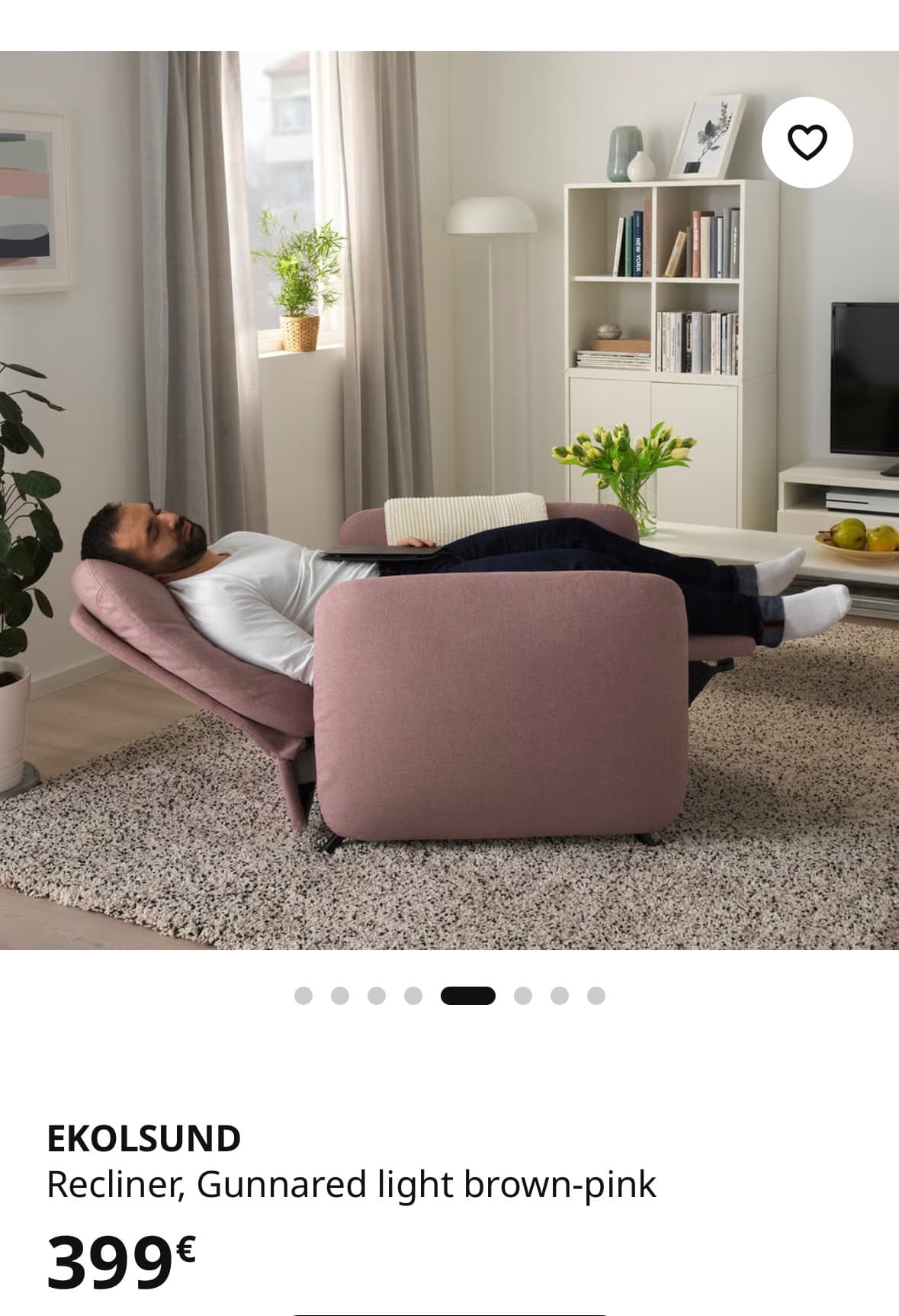EKOLSUND butaca inclinable, Gunnared marró-rosa clar