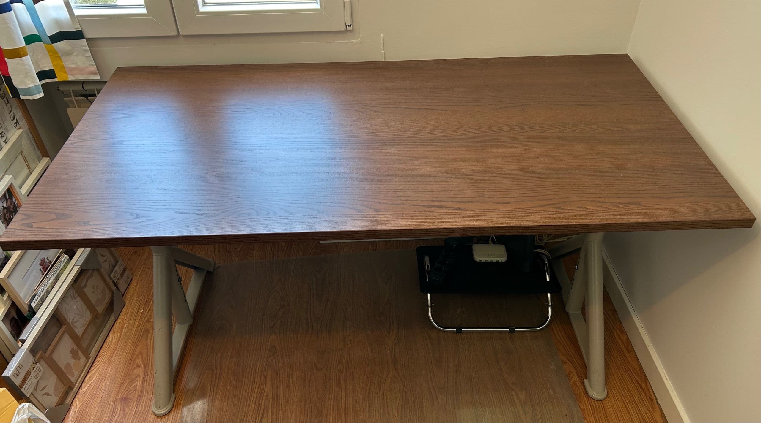 IDÅSEN desk, brown/beige, 160x80 cm