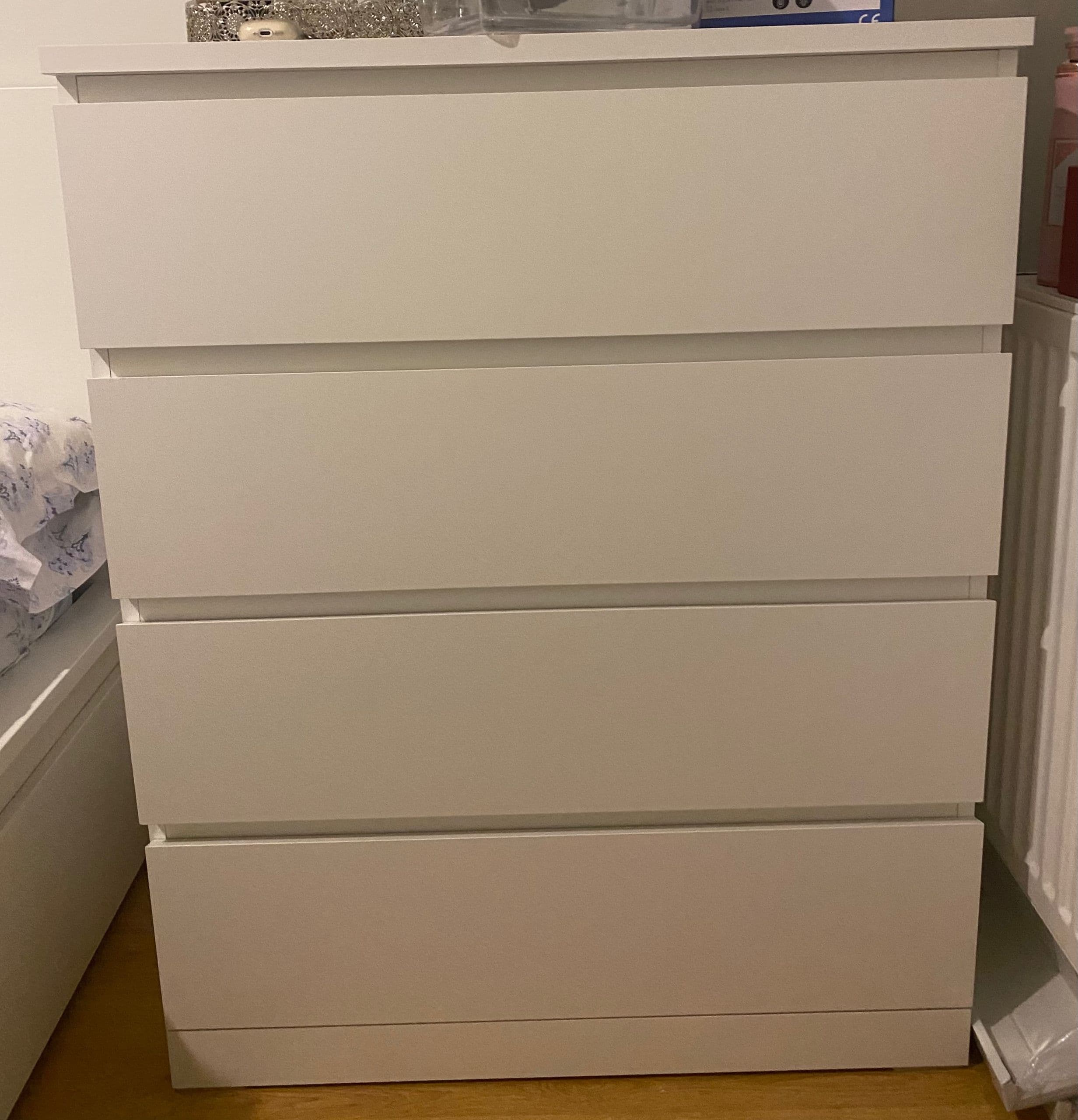 MALM calaixera de 4 calaixos, blanc, 80x100 cm