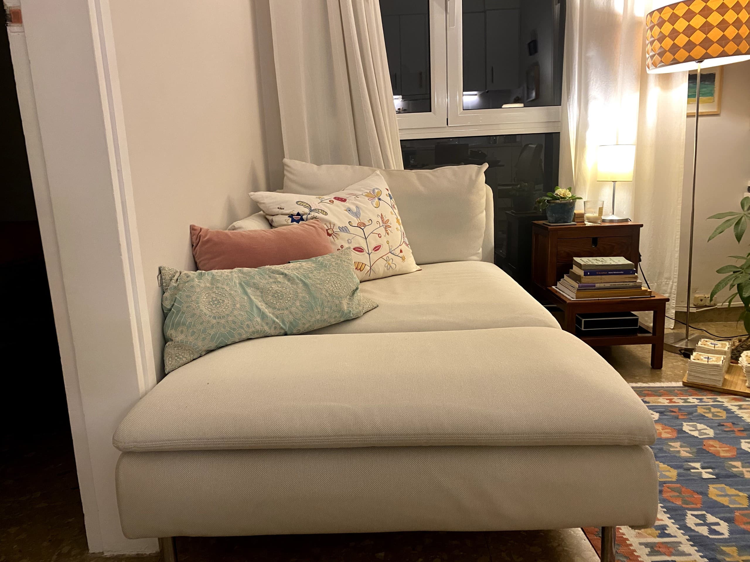 SÖDERHAMN chaiselongue, Tallmyra branco/negro