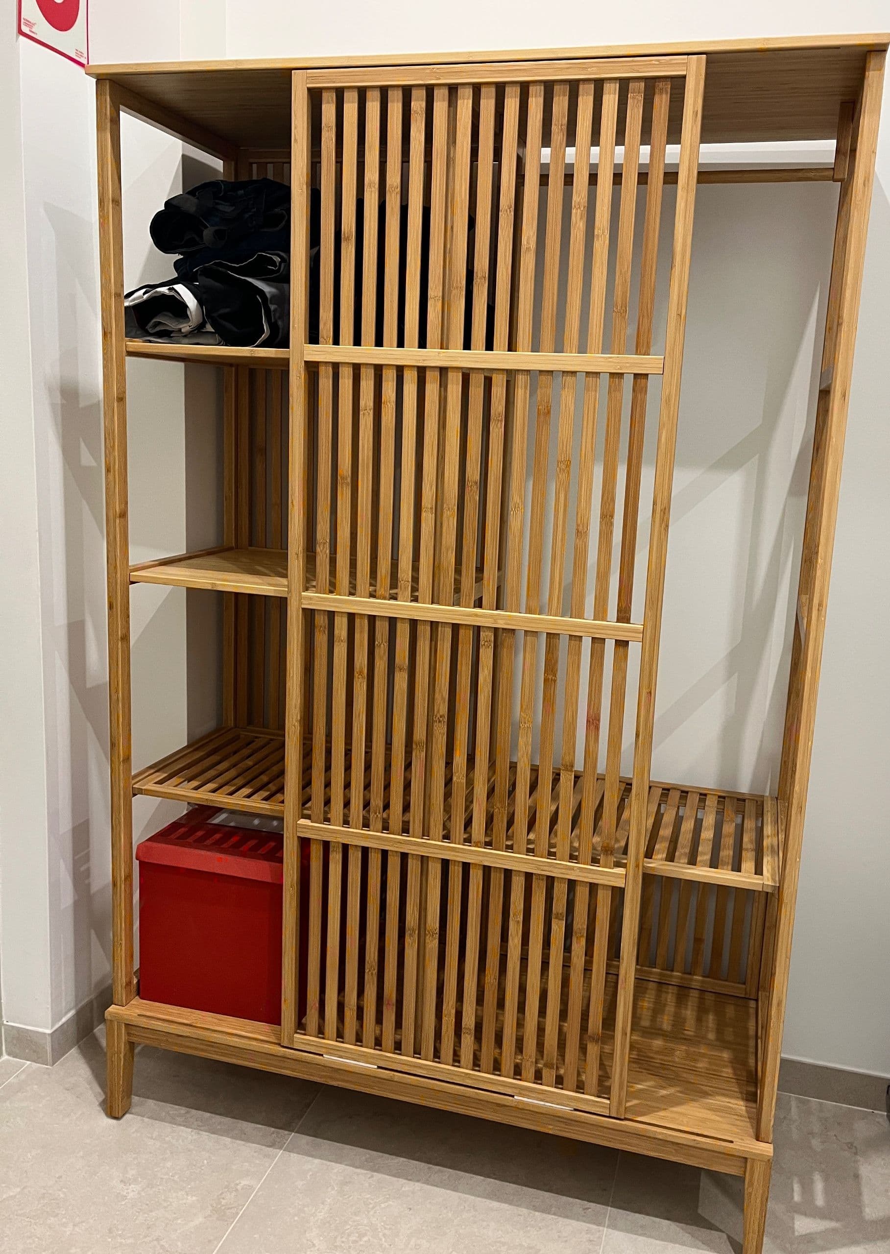 NORDKISA armari obert porta corredissa, bambú, 120x186 cm