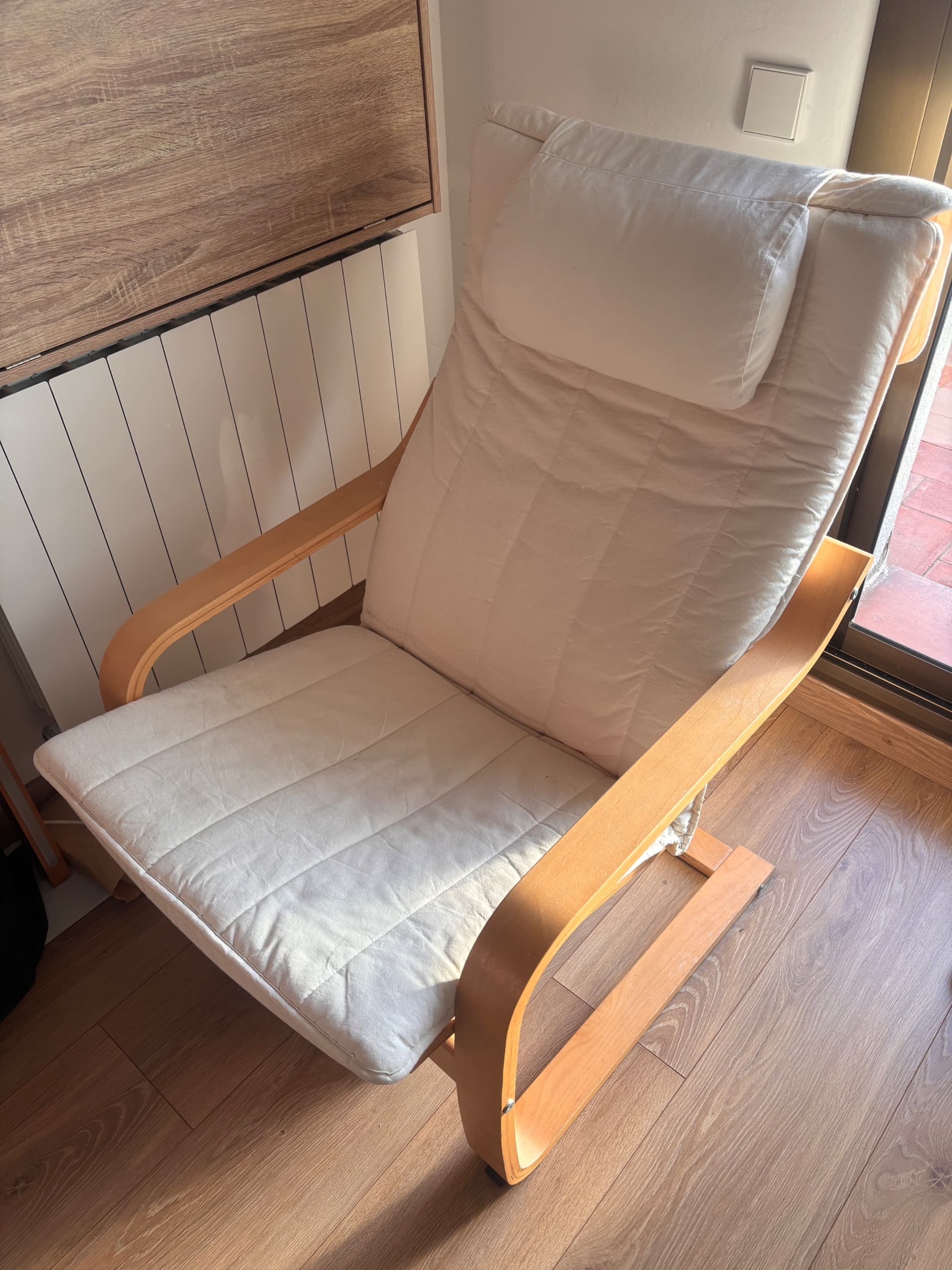 POÄNG sillón, chapa abedul/Gunnared beige