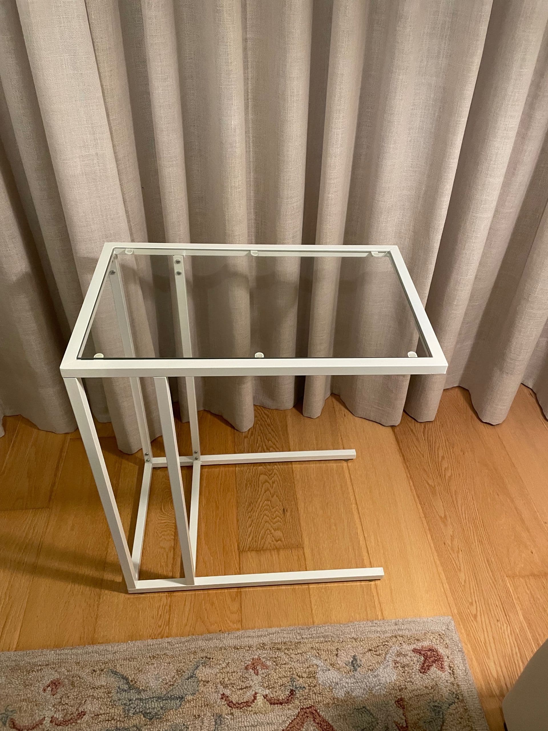 VITTSJÖ soporte portátil, branco/vidro, 35x65 cm