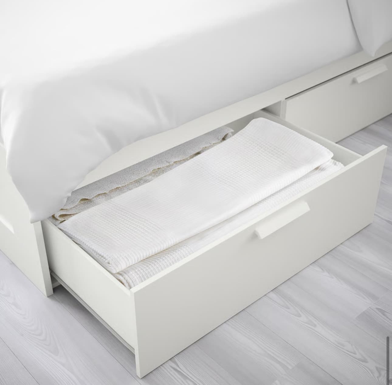 BRIMNES estrutura de cama con almacenaxe, branco/Luröy, 140x200 cm