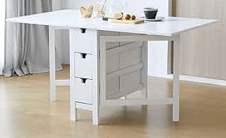 NORDEN taula abatible, blanc, 26/89/152x80 cm