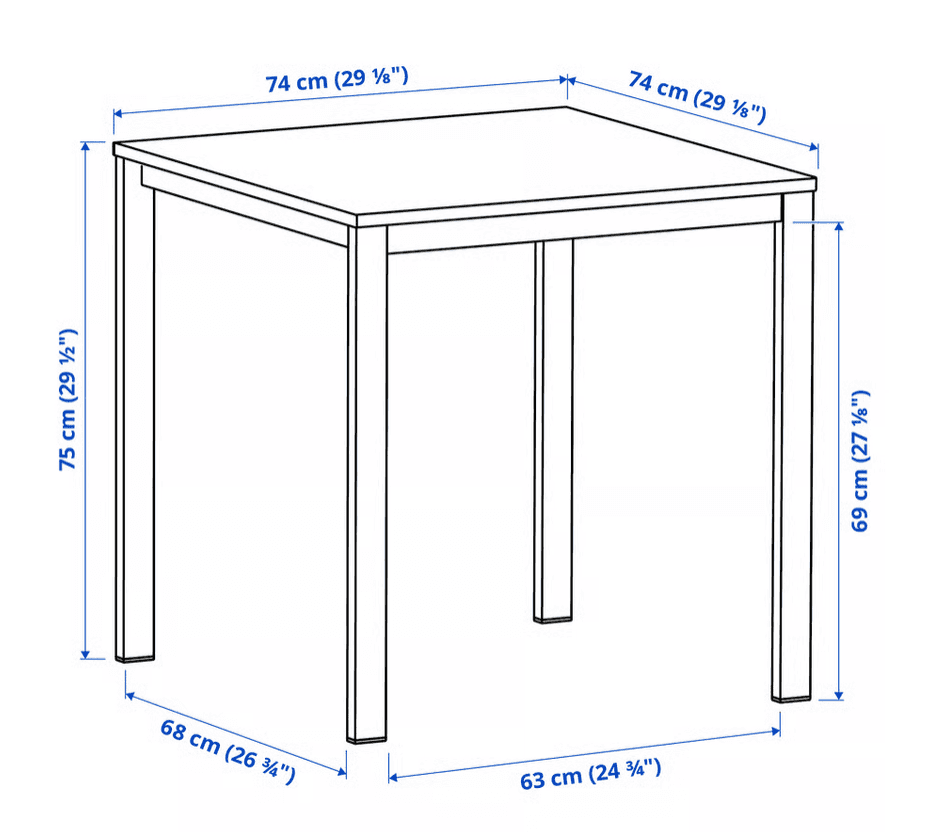 VIHALS table, white/white, 74x74 cm