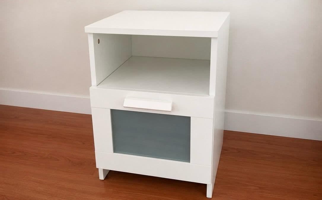 BRIMNES tauleta de nit, blanc, 39x41x53 cm