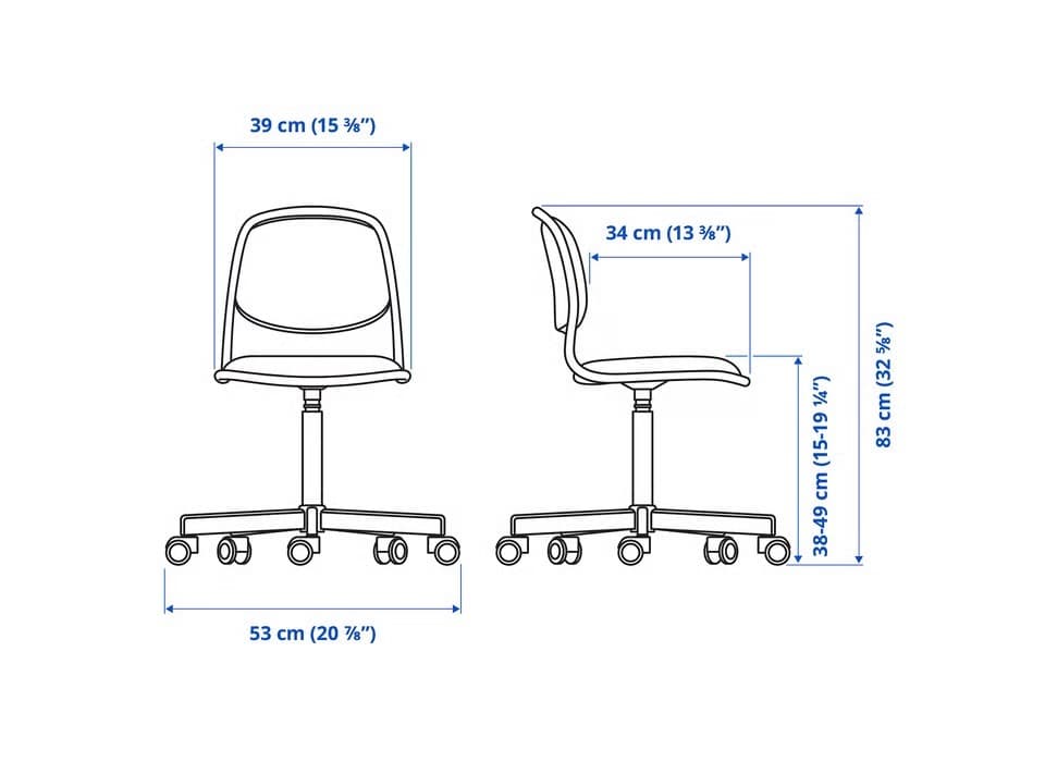 ÖRFJÄLL silla de escritorio infantil, blanco/Vissle gris claro