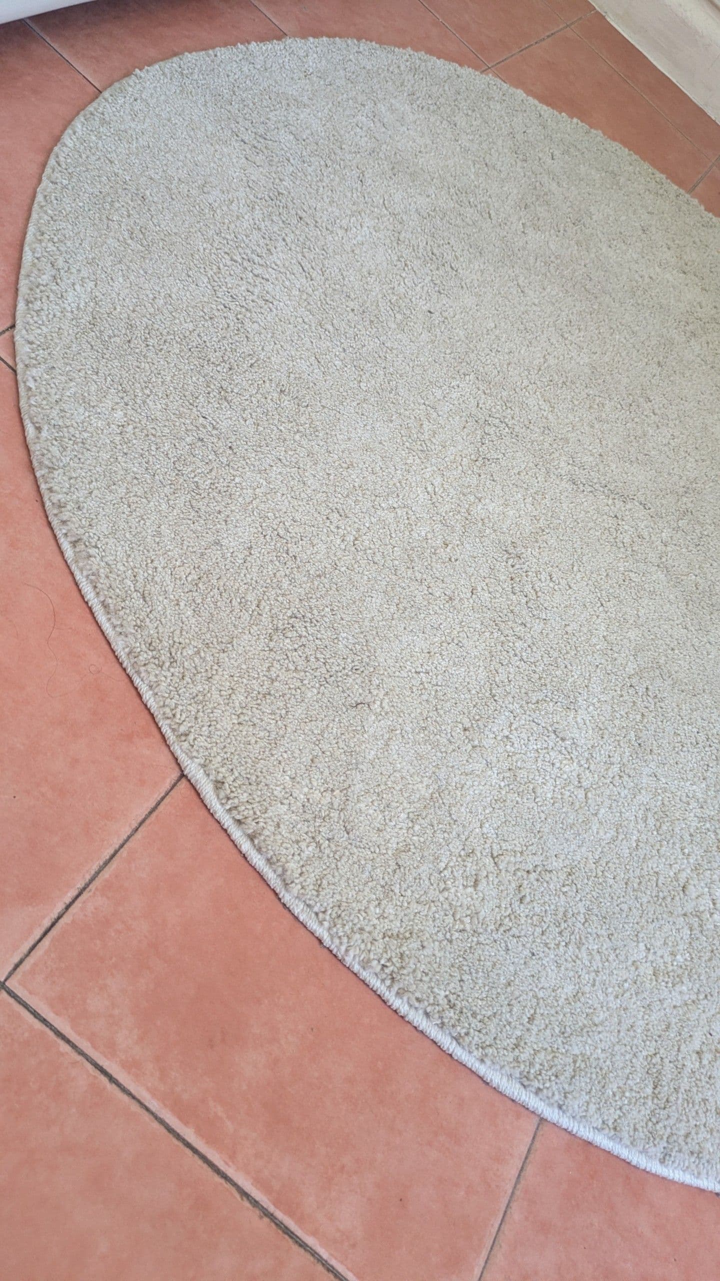 STOENSE rug, low pile, off-white, 130 cm