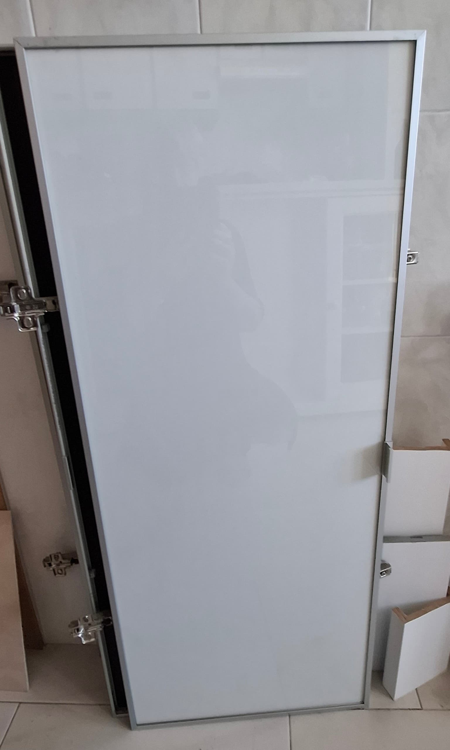 HÖGBO porta de vidre, blanc, 40x97 cm