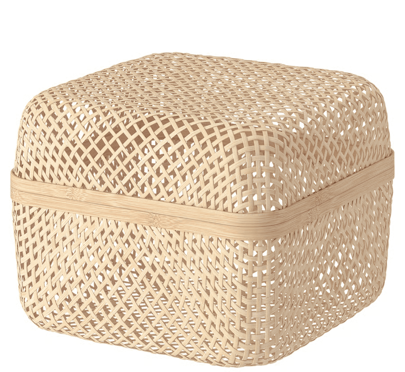 SMARRA caja con tapa, natural, 30x30x23 cm