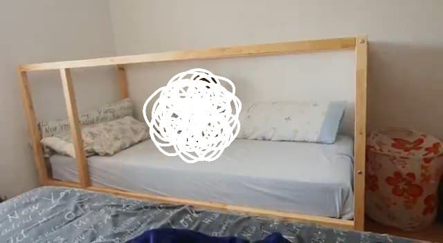 KURA llit reversible, blanc/Pi pinyer, 90x200 cm