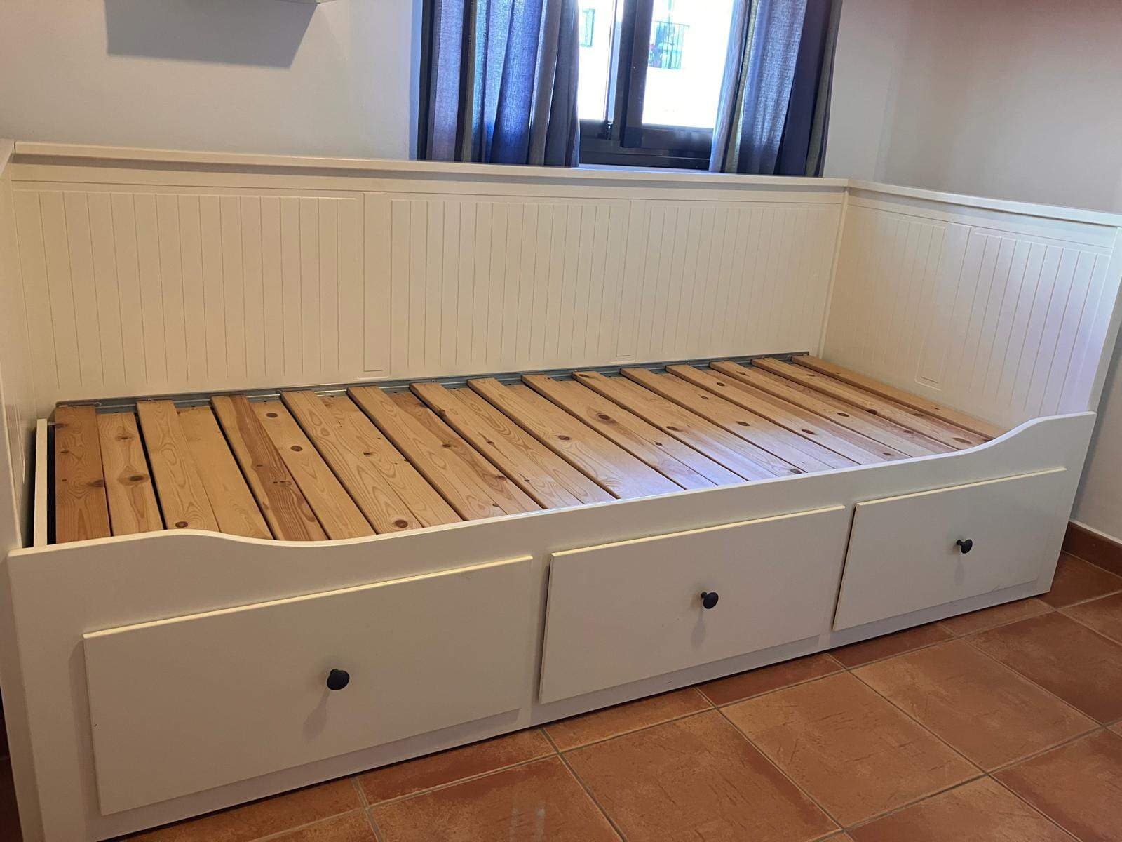 HEMNES estrutura diván con 3 caixóns, branco, 80x200 cm
