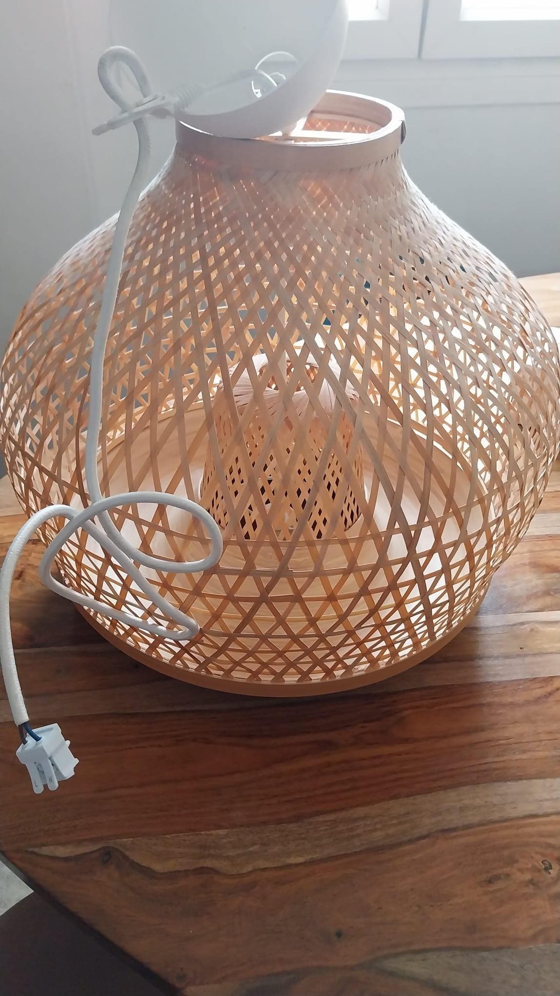 MISTERHULT lámpada de teito, bambú/á man, 45 cm