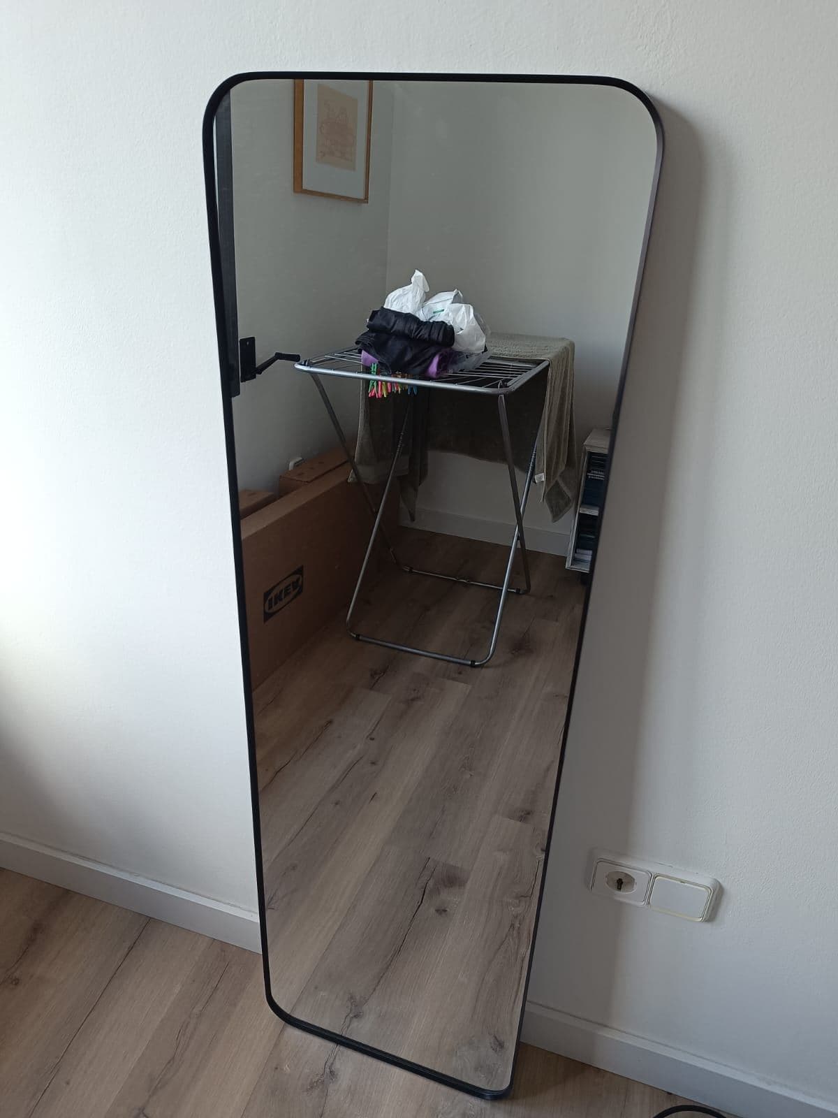 LINDBYN espello, negro, 40x130 cm