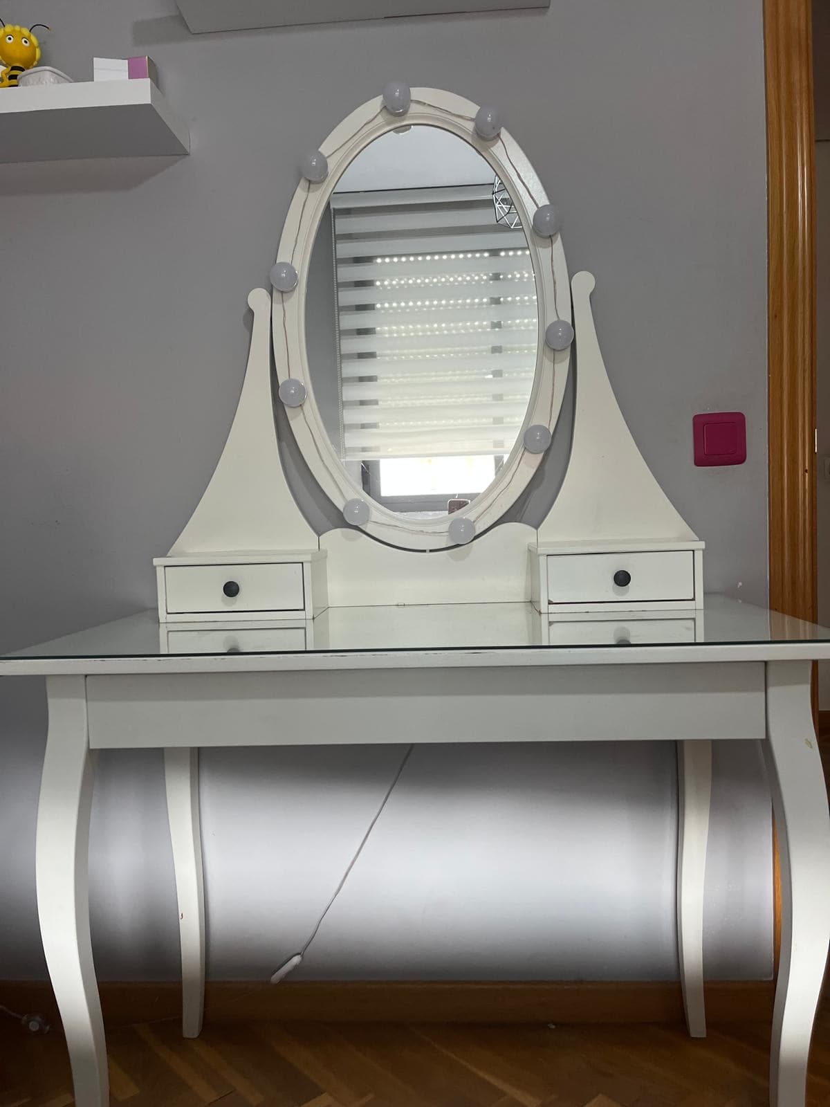 HEMNES tocador amb mirall, blanc, 100x50 cm