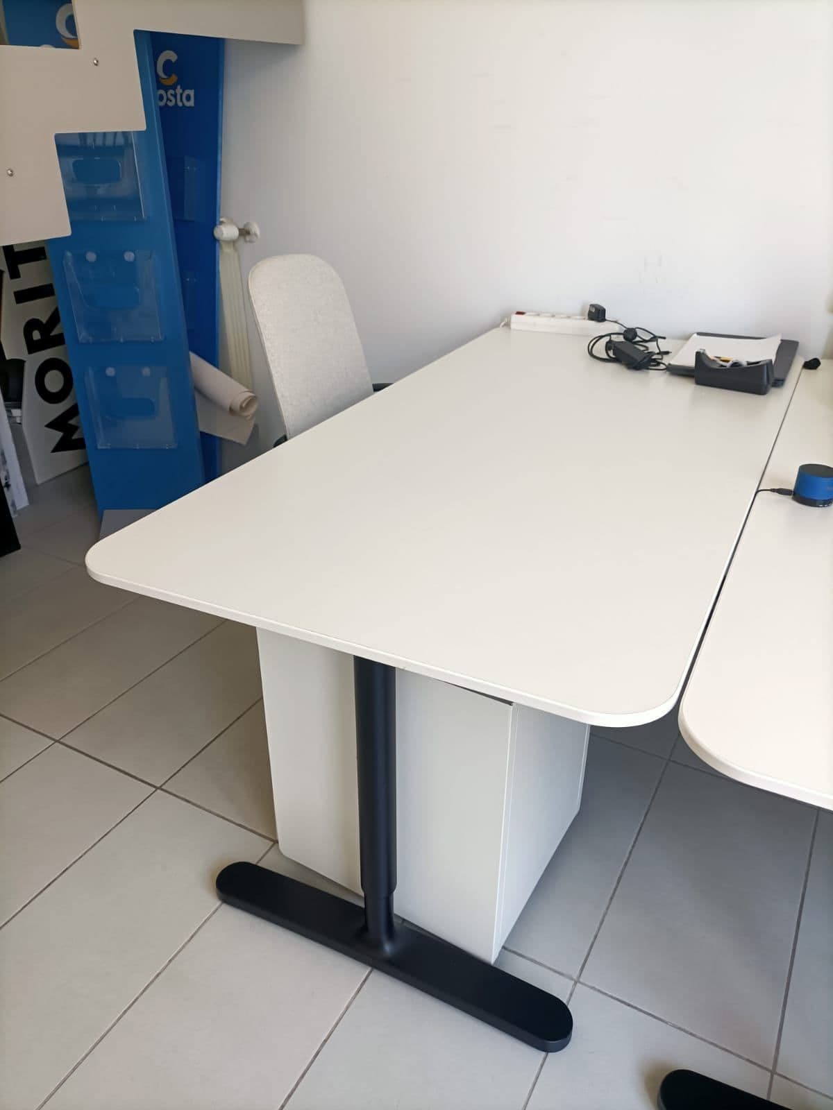 MITTZON desk, birch veneer/white, 120x80 cm