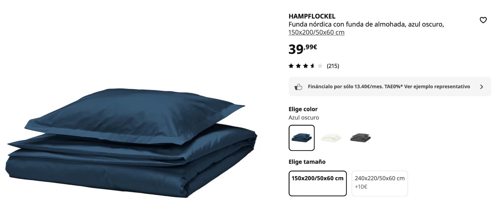HAMPFLOCKEL funda nórdica e funda almofada