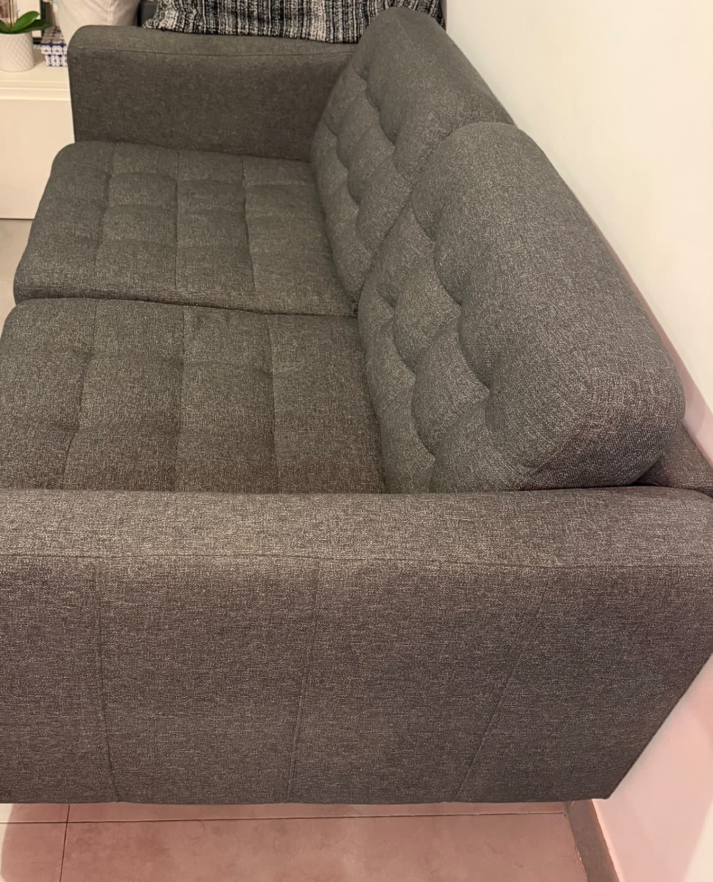 LANDSKRONA 3 eserlekuko sofa, Grann/Bomstad berde-grisa/zura