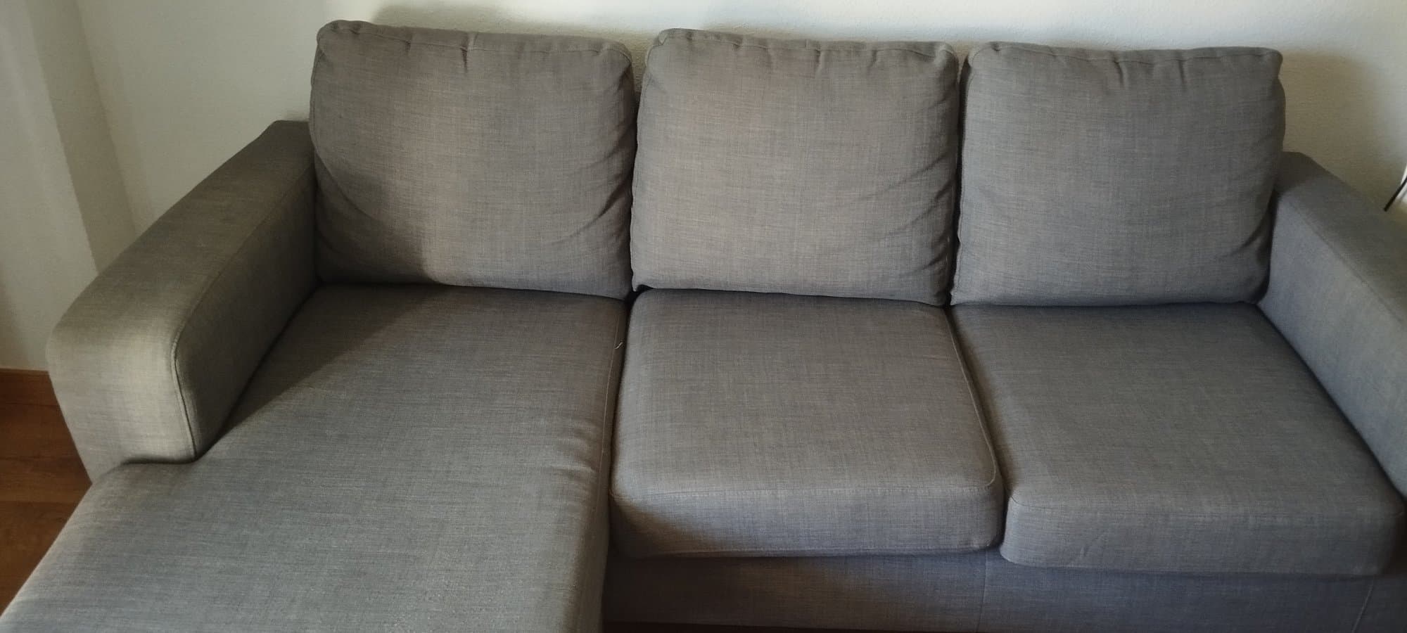 BALDERUM two-seat sofa with chaise longue, Skiftebo dark grey