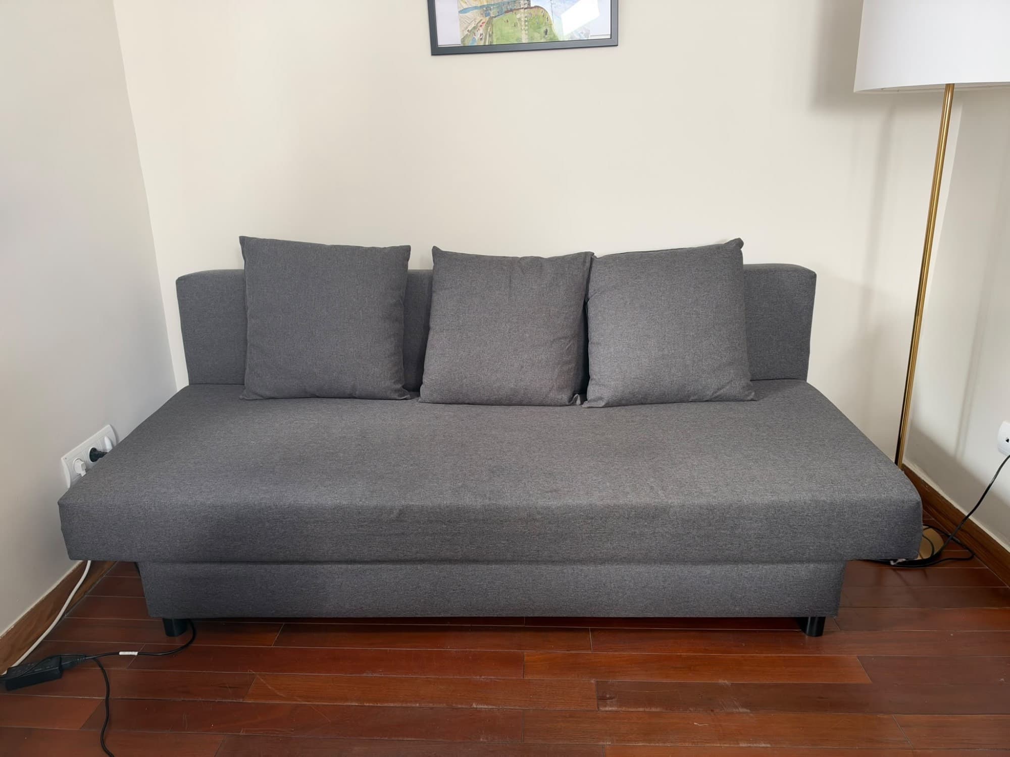 ASARUM sofá cama 3 prazas, gris
