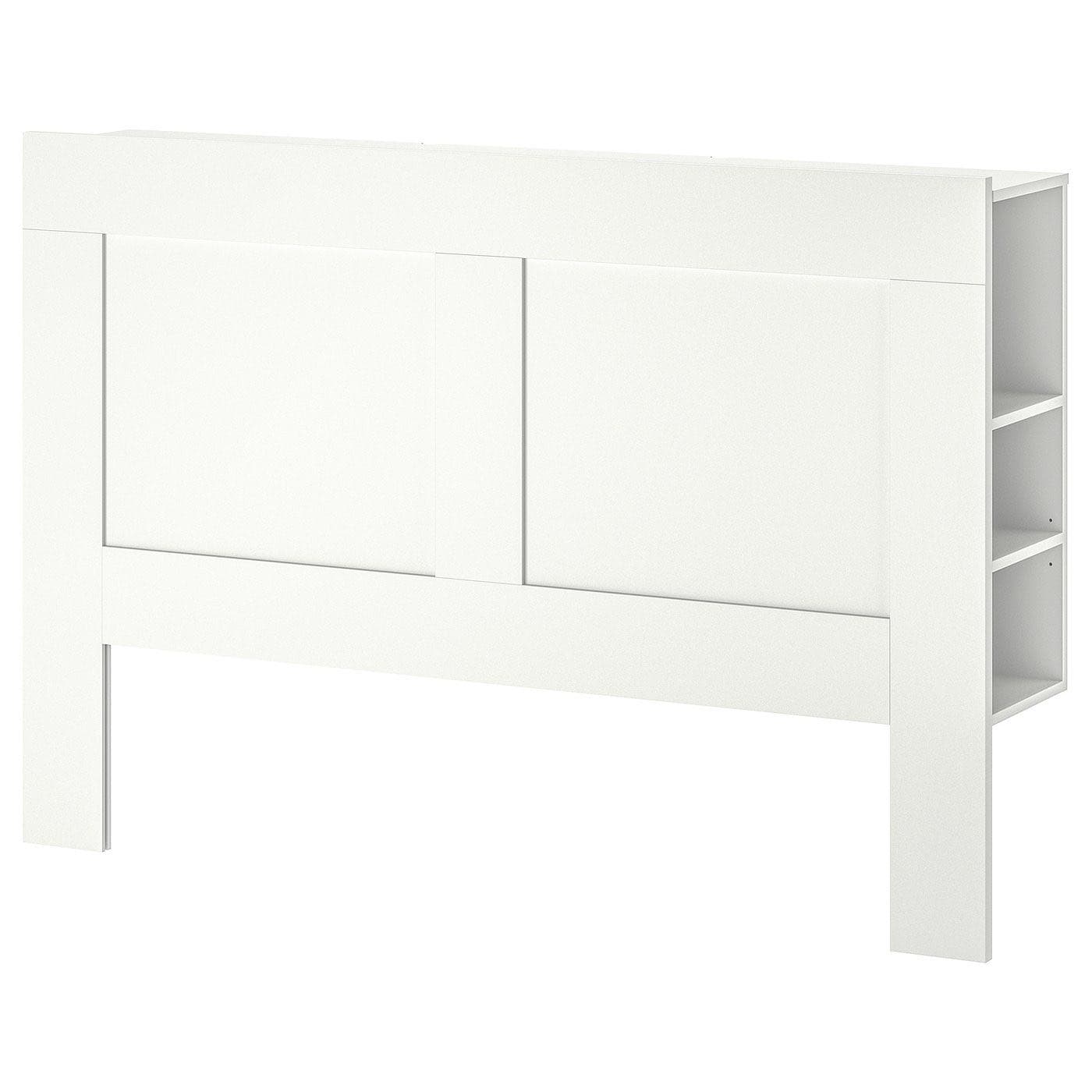 BRIMNES cabeceira+compartimento almacenaxe, branco, 140 cm