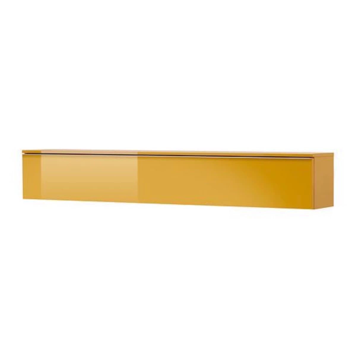 BESTÅ BURS estante de pared, alto brillo amarillo