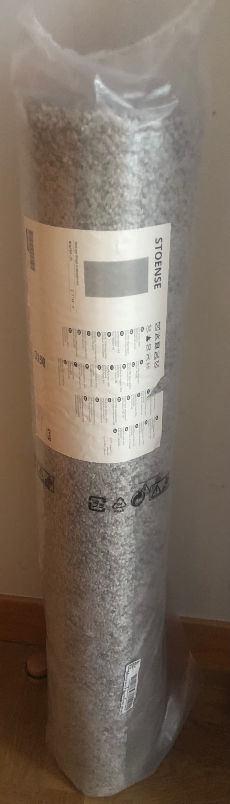 STOENSE A ESTRENAR catifa, pèl curt, gris sòlid, 80x150 cm