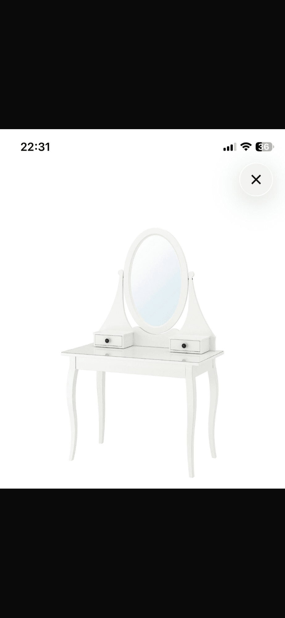HEMNES toucador, branco, 100x50 cm