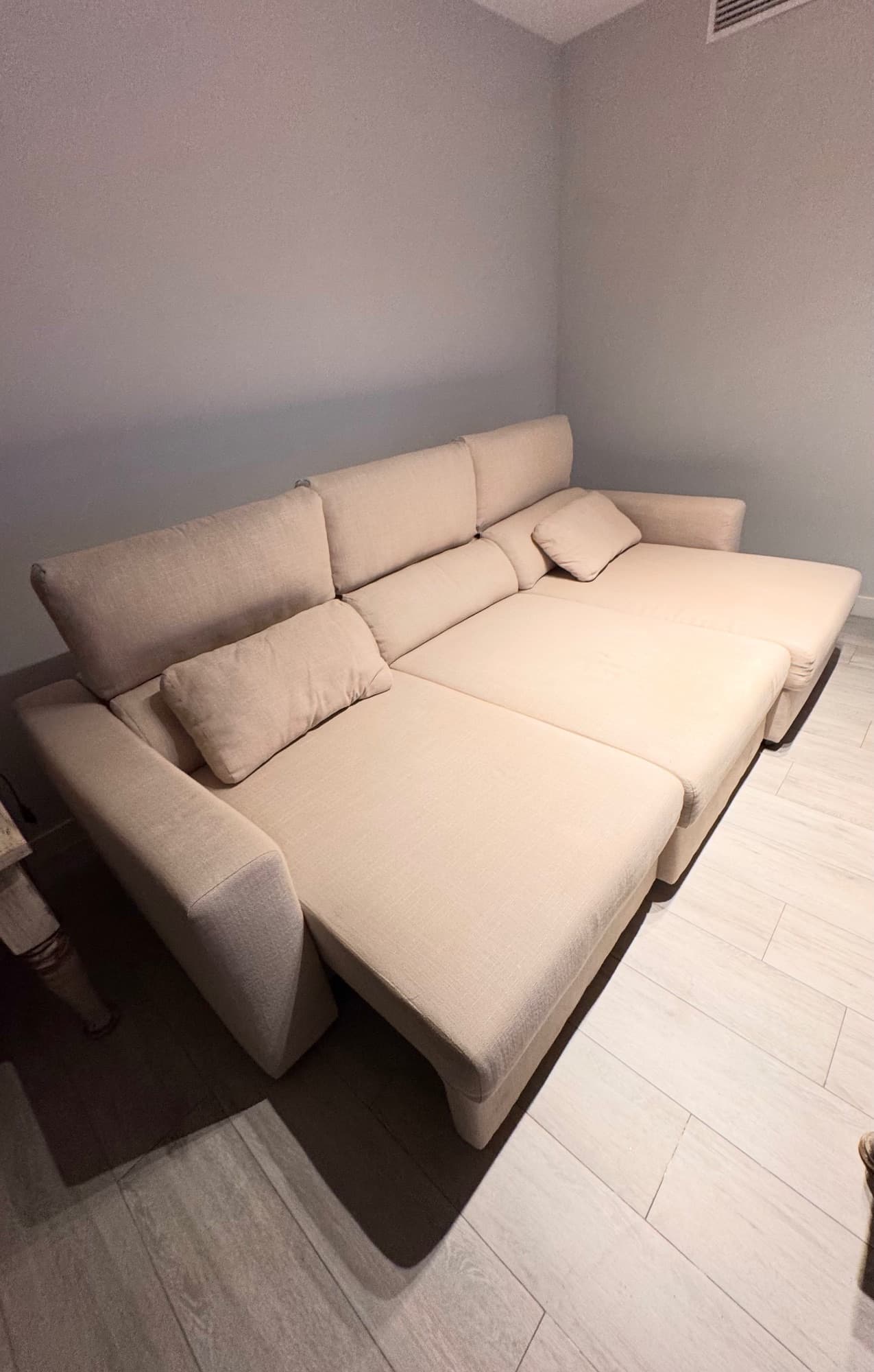 ESKILSTUNA 3-seat sofa, with chaise longue/Nordvalla beige