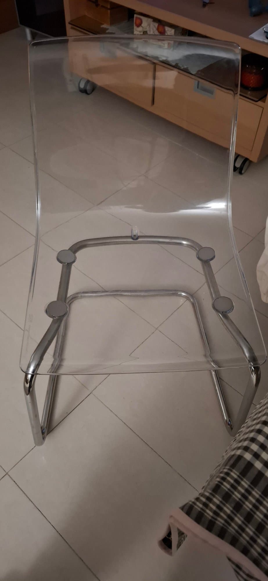 TOBIAS TENGO 4 chair, transparent/chrome-plated