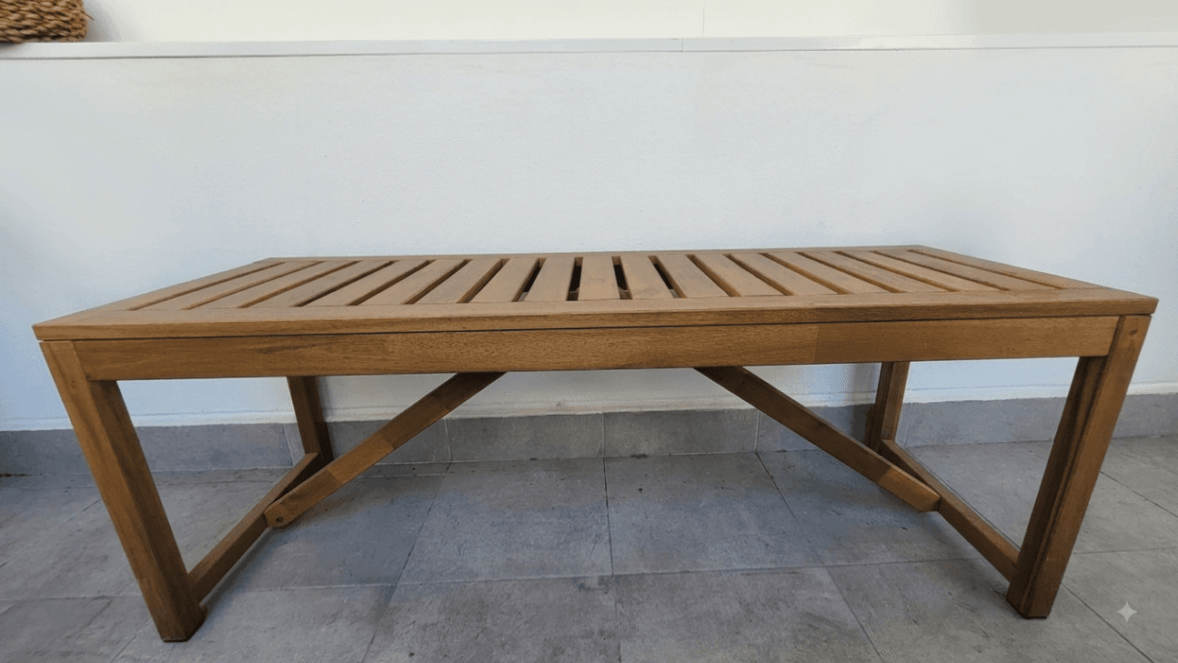 NÄMMARÖ Banco xardín, tintura marrón claro, 120 cm