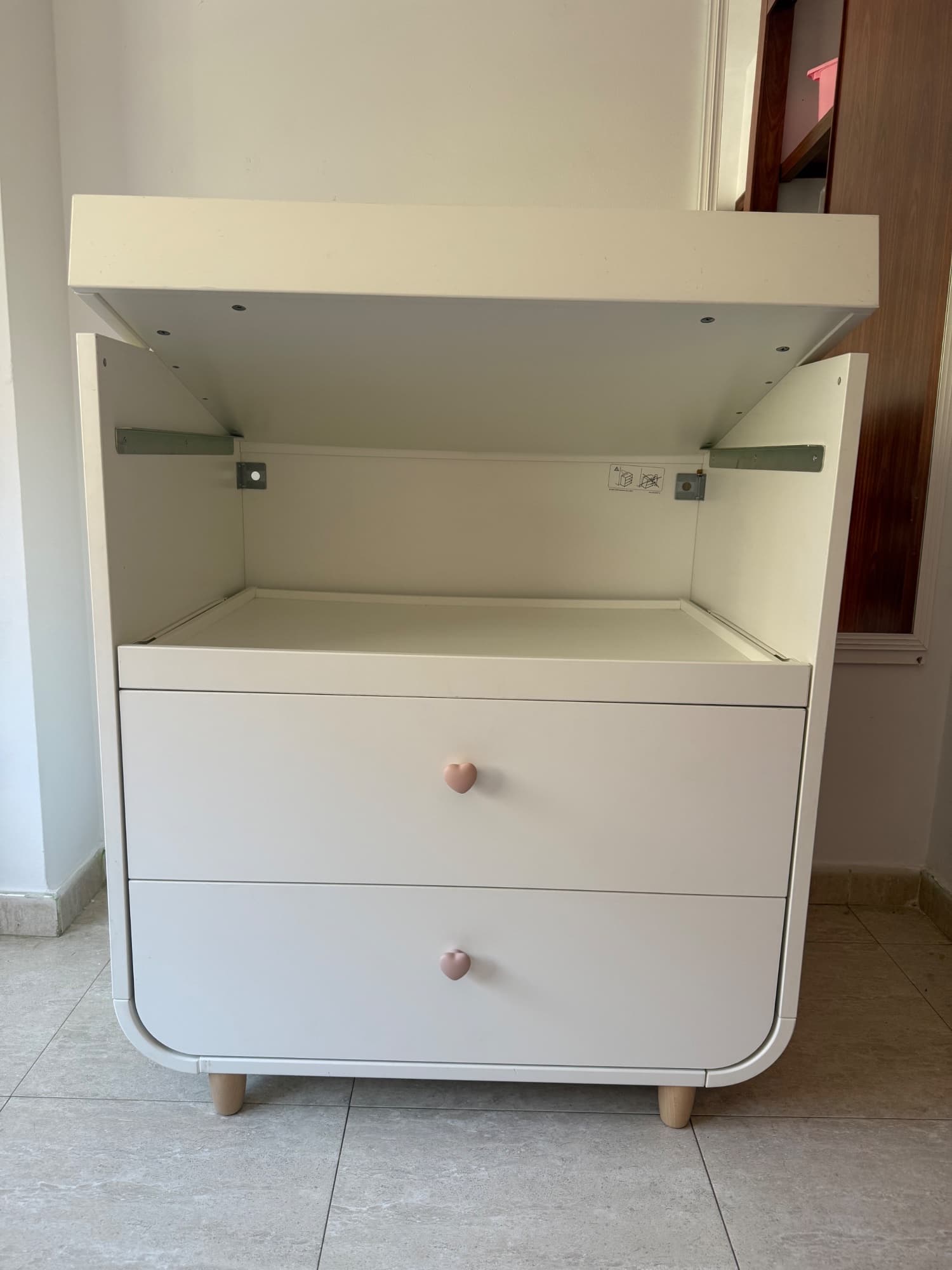 MYLLRA cambiador con caixóns, branco, 85x79x97 cm