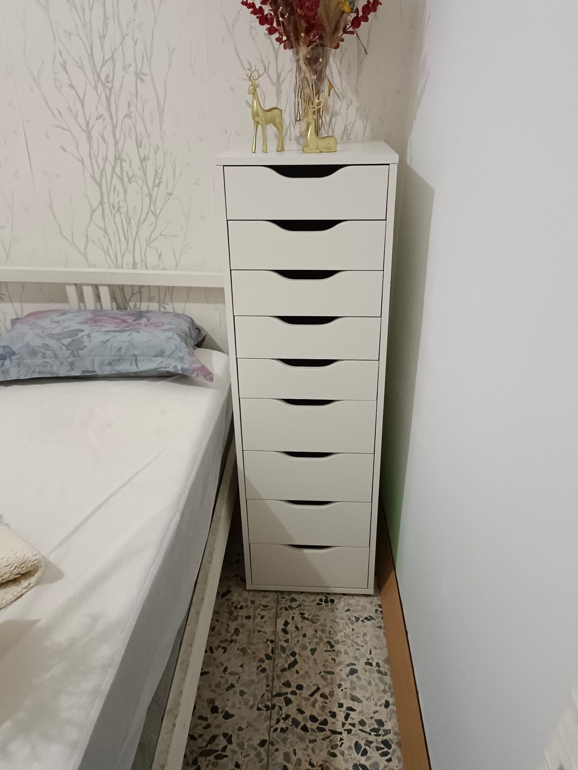 ALEX 9 tiraderadun komoda, zuria, 36x116 cm