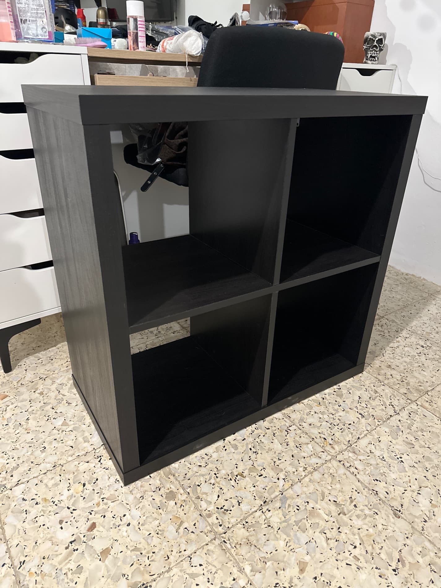 KALLAX apalategia, beltz-marroia, 77x77 cm