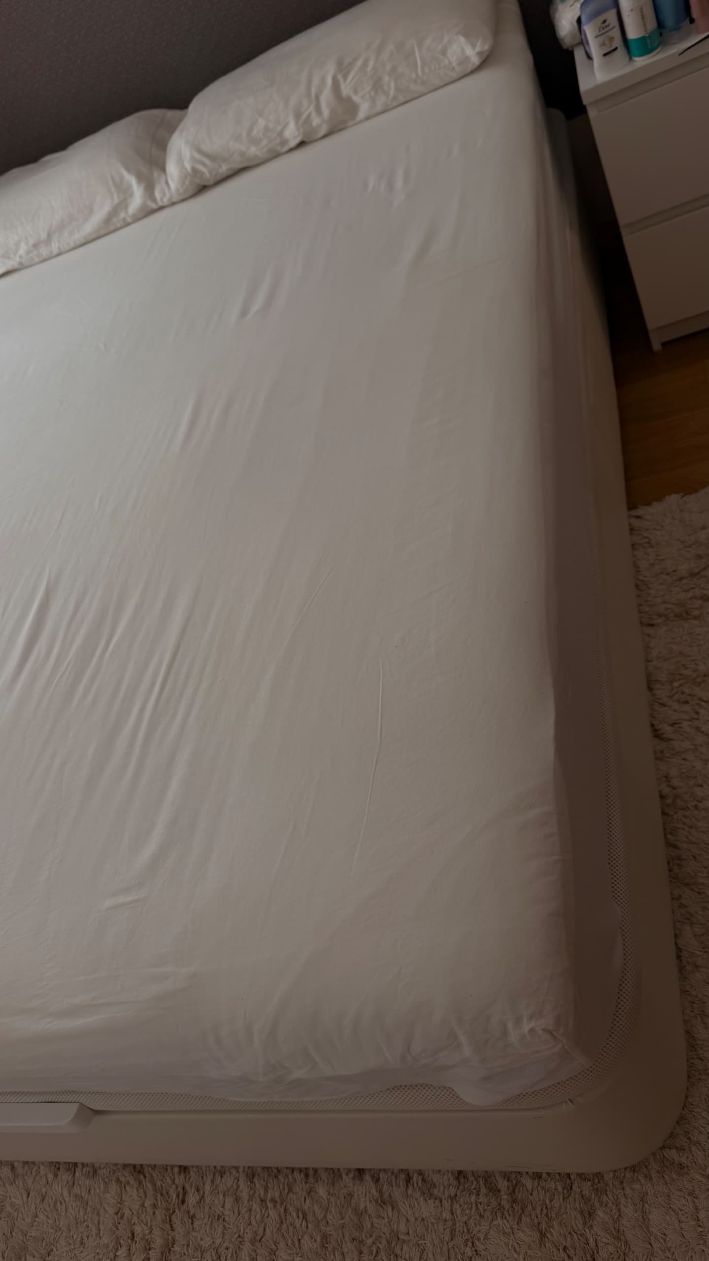 CANAPE Y COLCHON upholstered ottoman bed, Bomstad white, 140x200 cm
