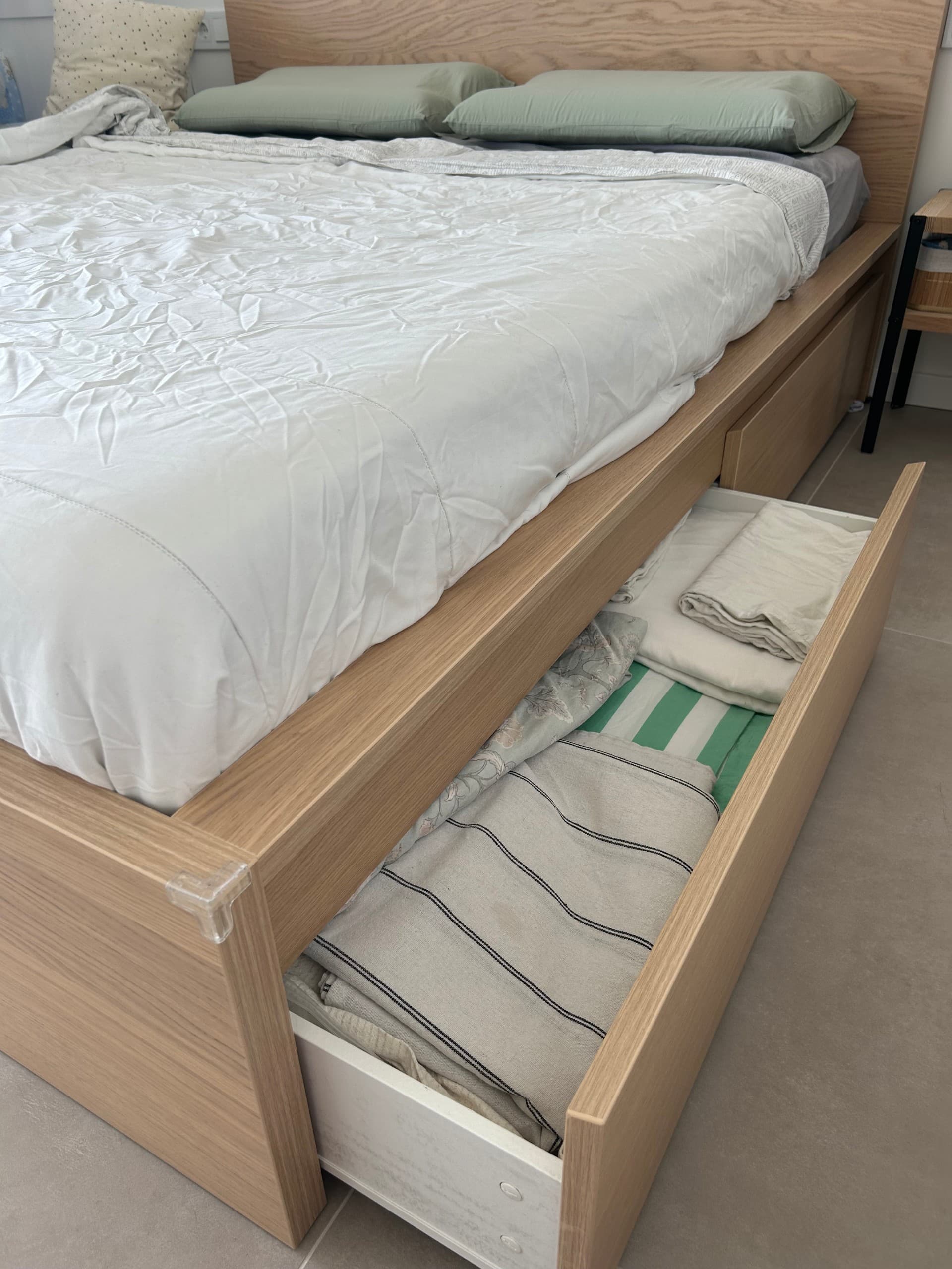 MALM CAJONES bed storage box for high bed frame, white, 200 cm