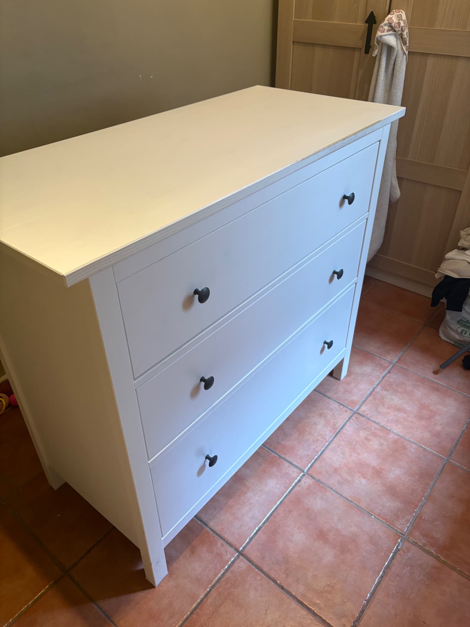 HEMNES calaixera de 3 calaixos, blanc