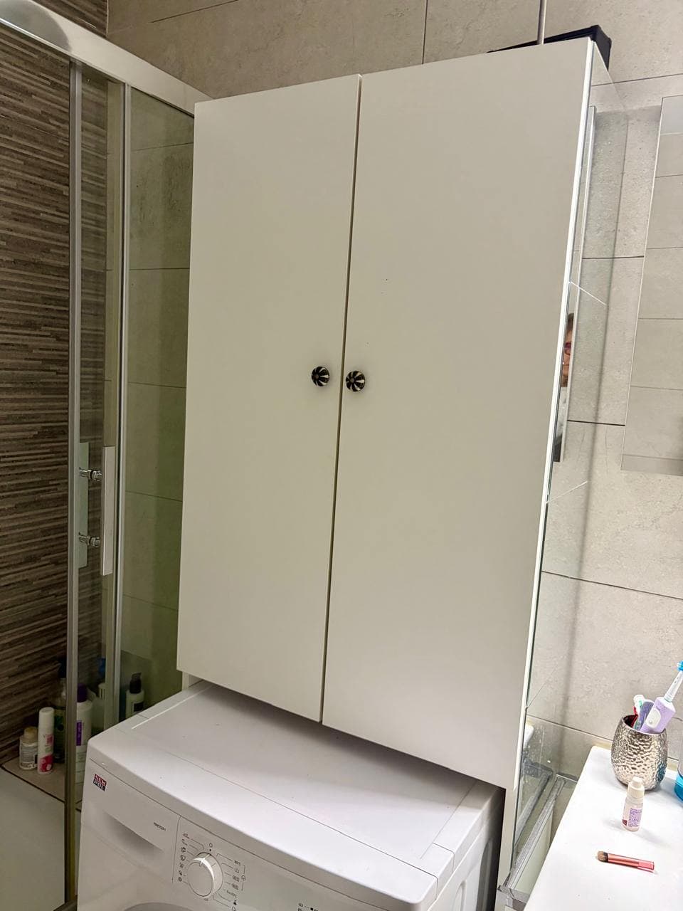 NYSJÖN cabinet for washing machine, white, 65x190 cm