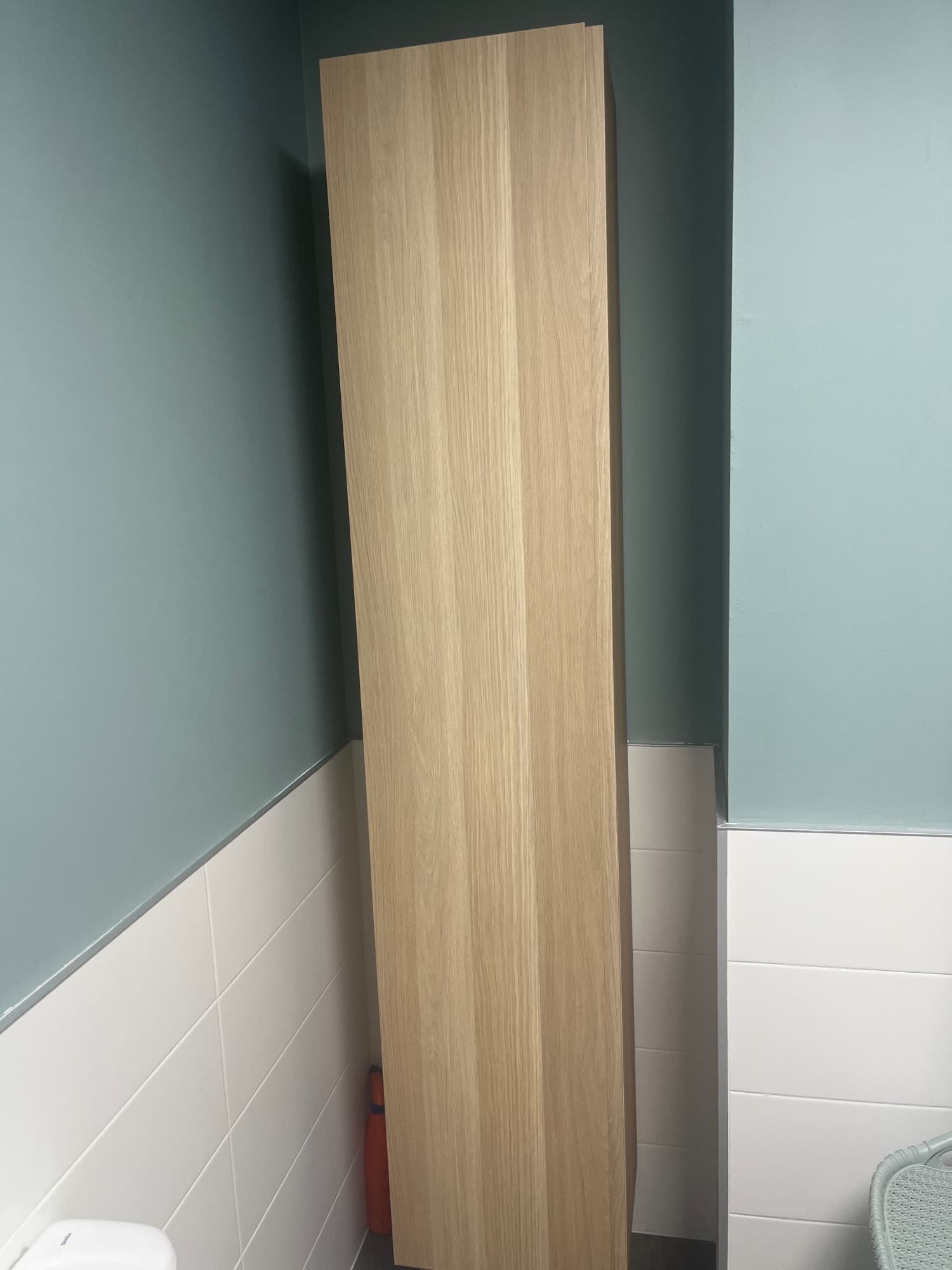 GODMORGON high cabinet, white stained oak effect