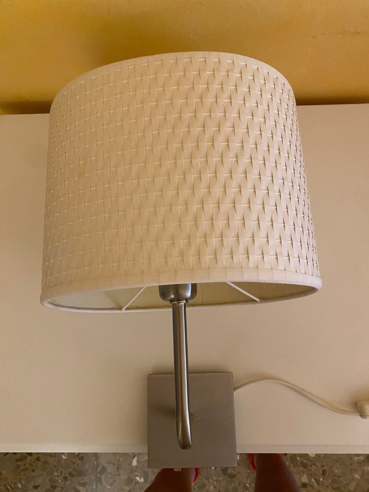 ALÄNG lámpada de parede, niquelado/branco