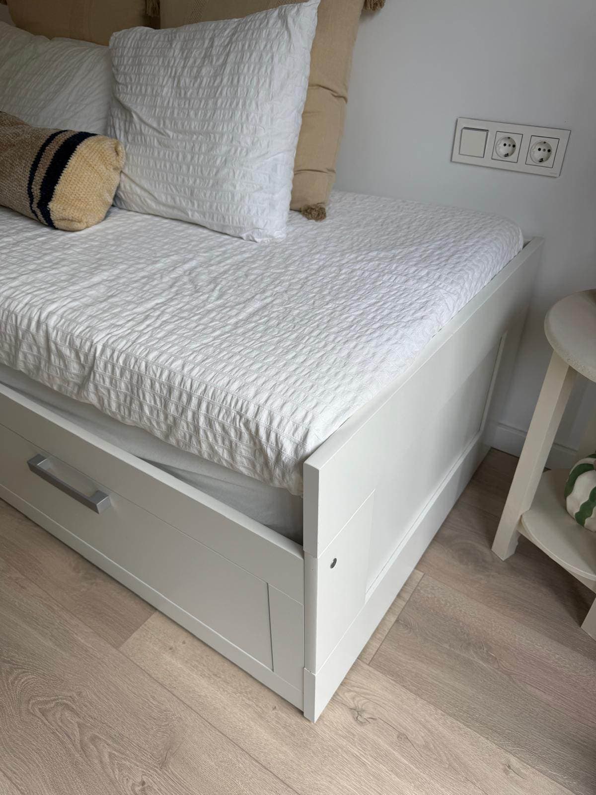 BRIMNES divan+2cx+2mtl, blanc/Åsvang ferm