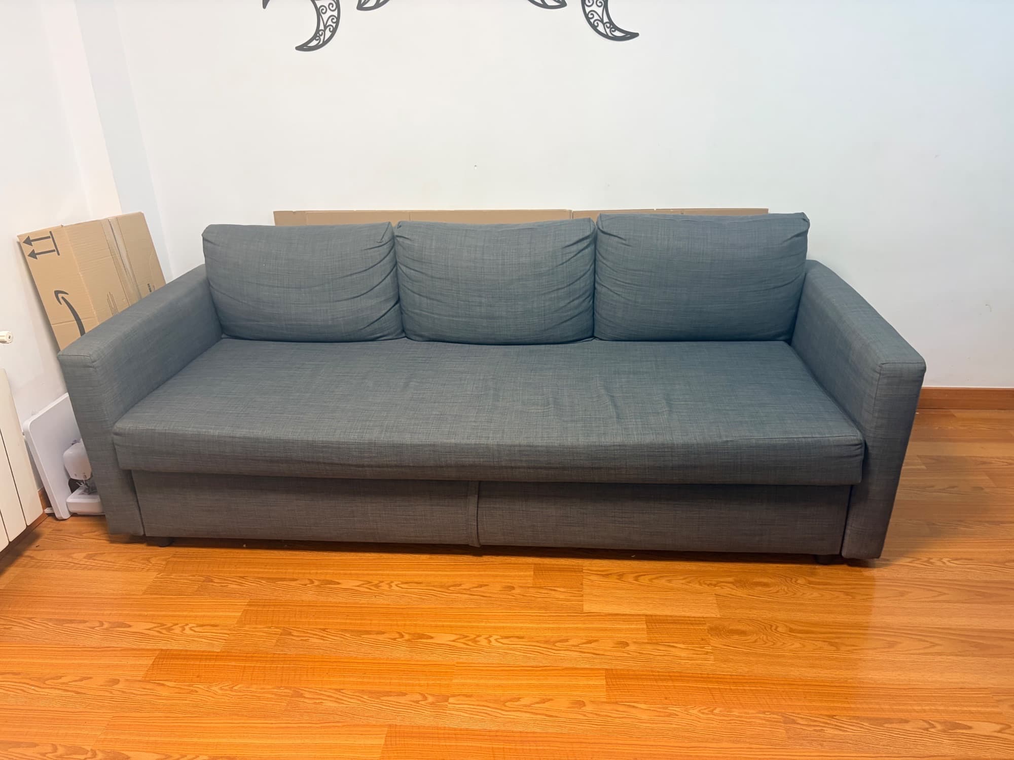 FRIHETEN 3-seat sofa-bed, Hyllie dark grey