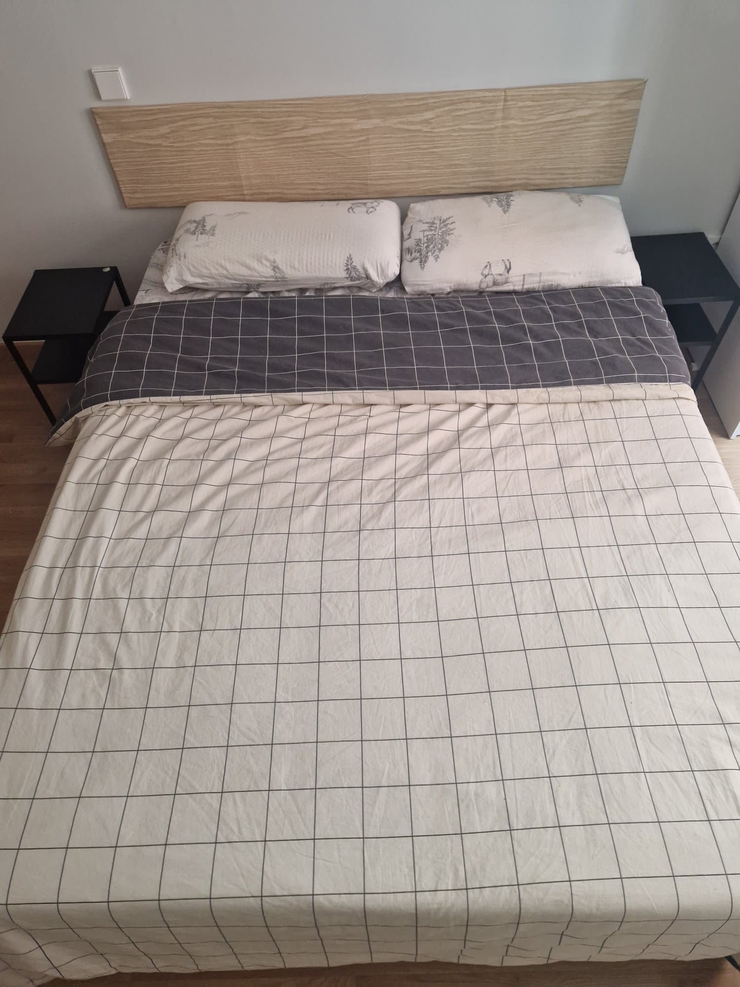 TJÅLLE upholstered ottoman bed, Bomstad white, 150x190 cm