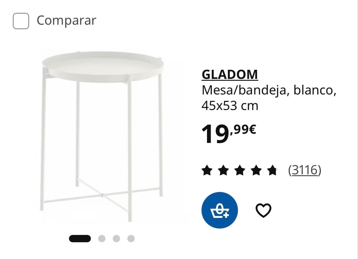 GLADOM tray table, white, 45x53 cm