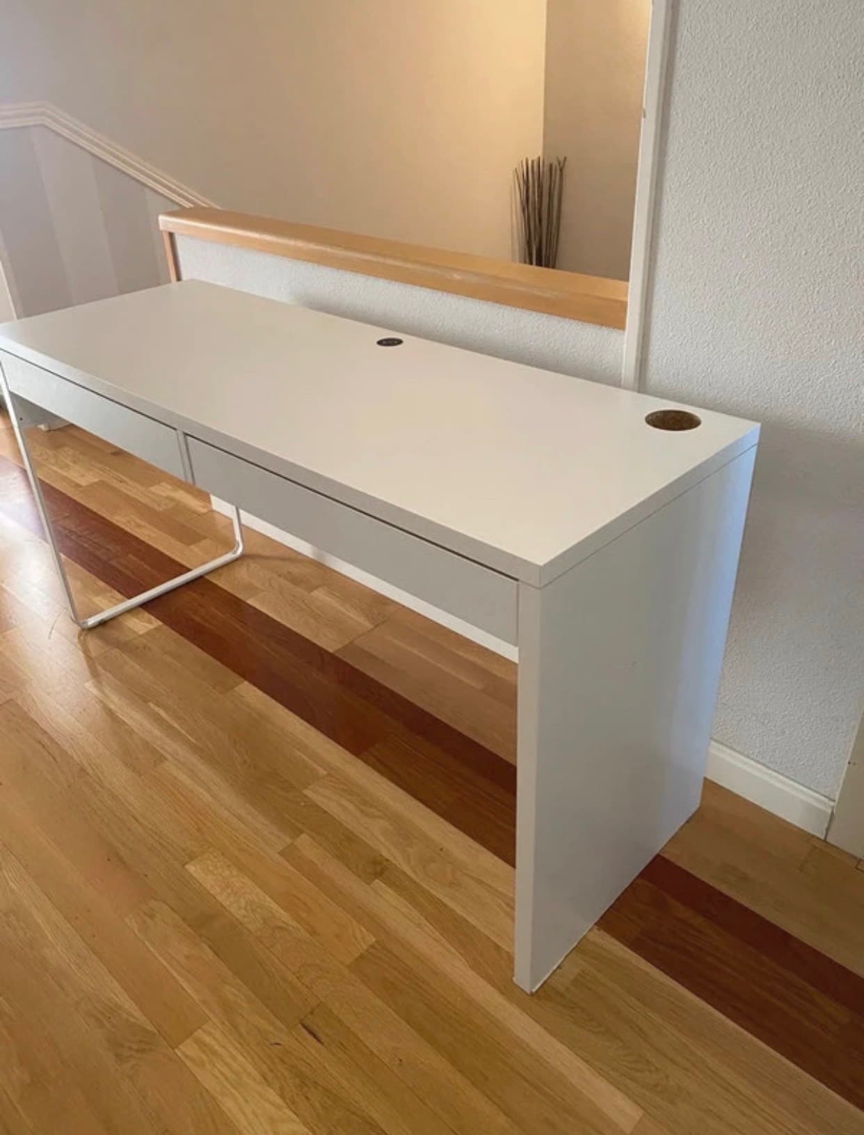 MICKE desk, white, 142x50 cm