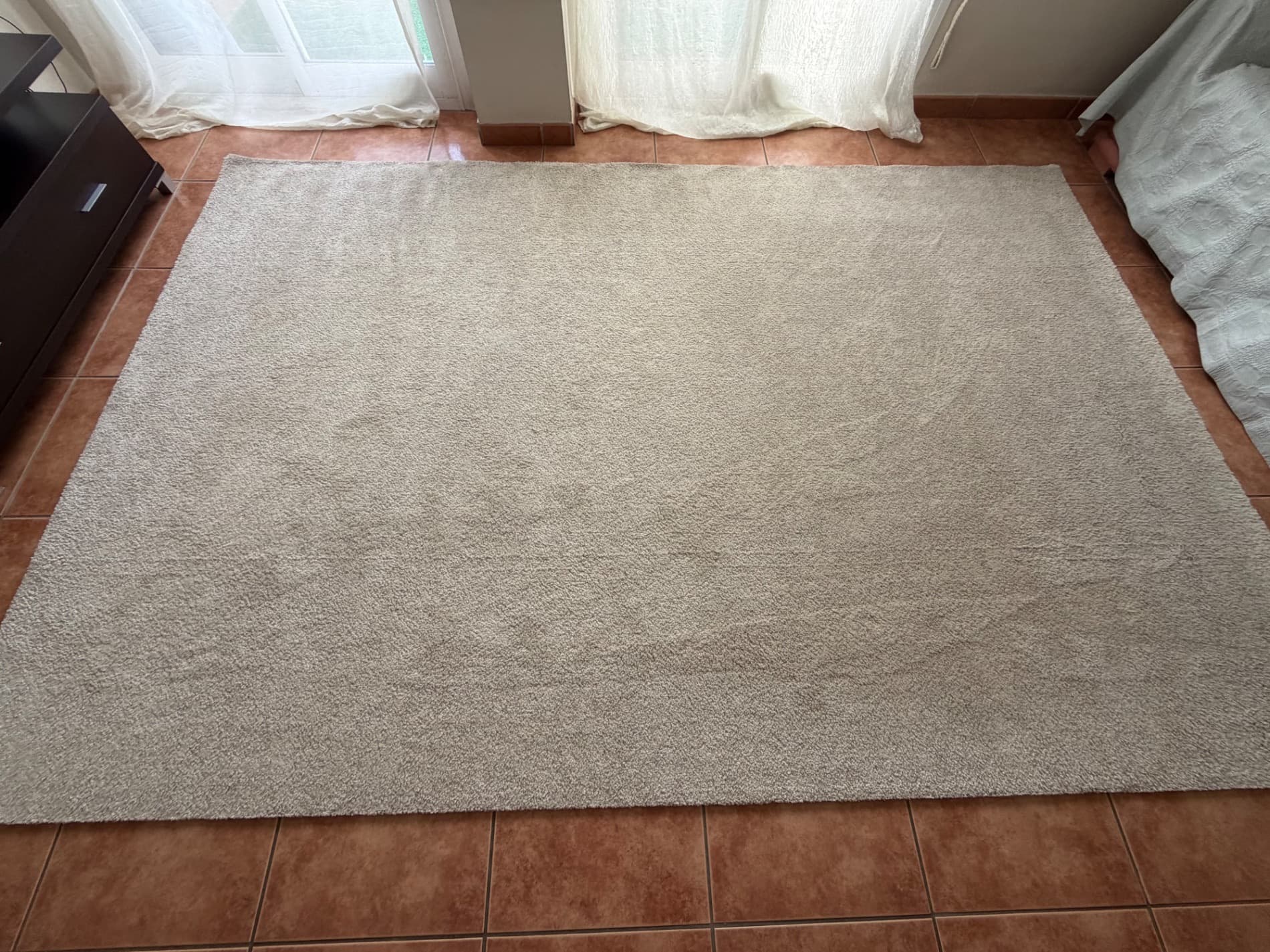 STOENSE rug, low pile, off-white, 200x300 cm